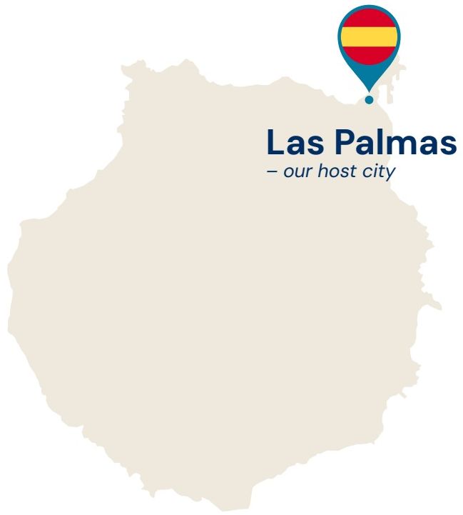 Map showing Las Palmas de Gran Canaria's location off the coast of Spain